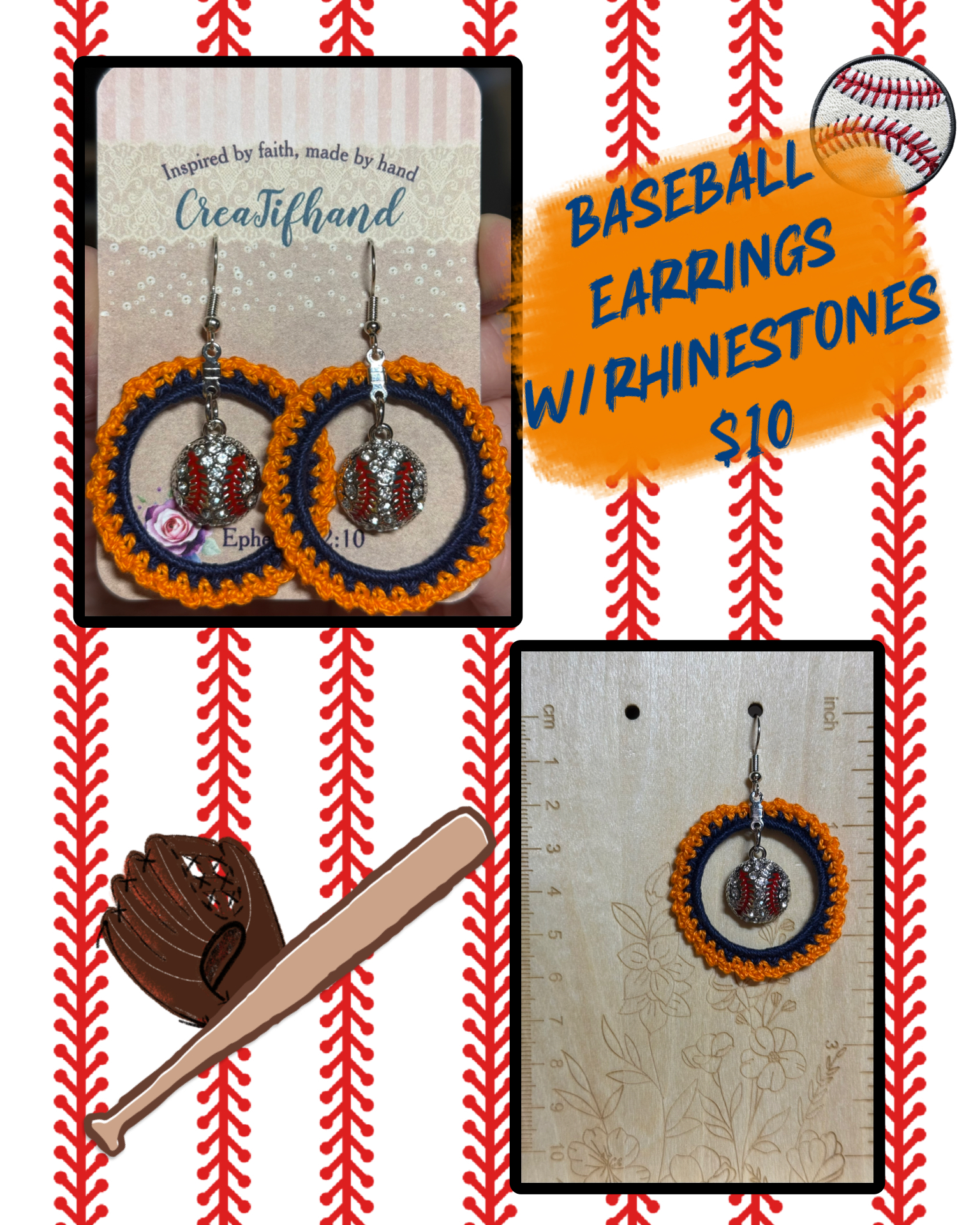 Baseball Earrings